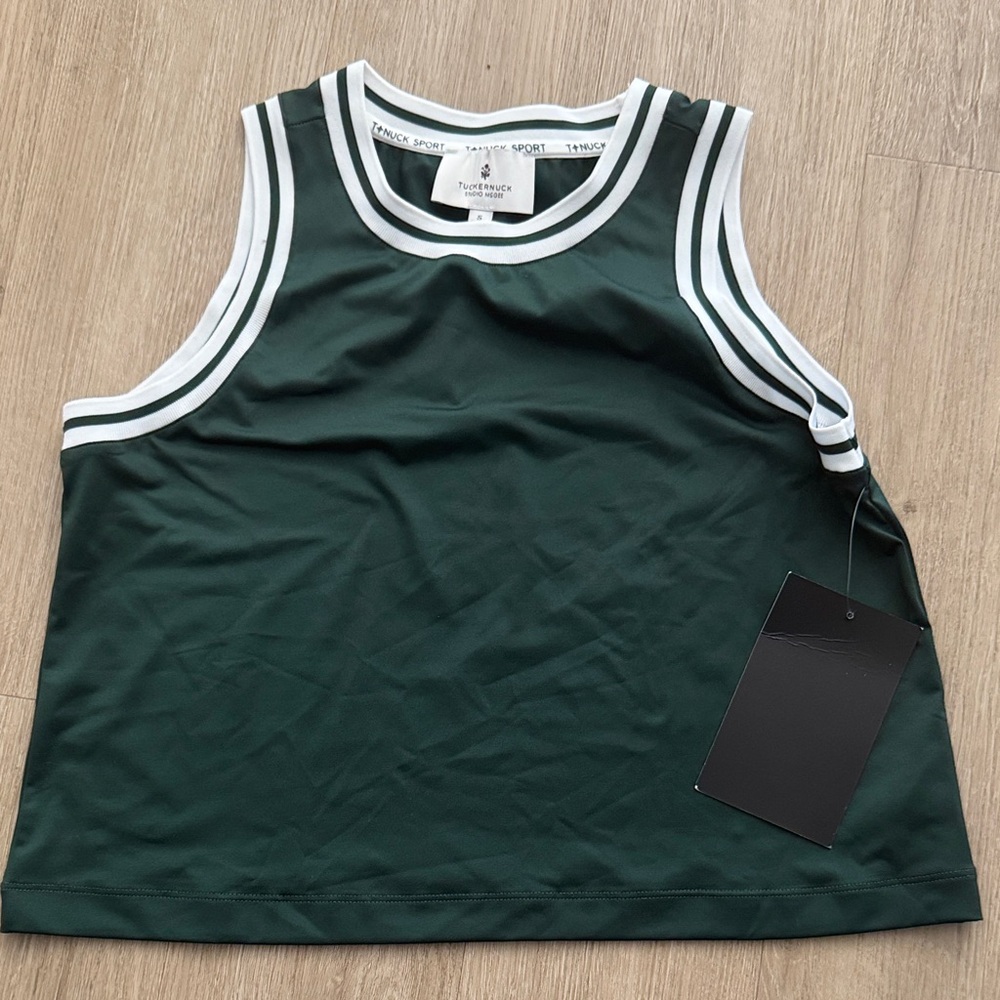 Tuckernuck Green and White Short Sleeve Tee